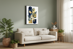 Modern botanisch kunstwerk als zwevend canvas
