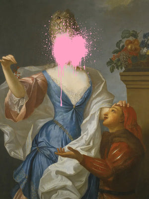 Historische afbeelding met kleurrijke toevoeging