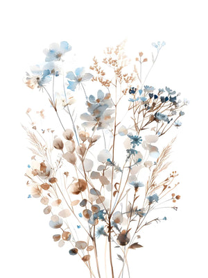 Tweedeurige bloei in aquarel