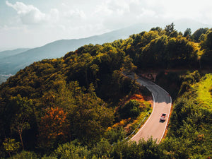 Bergweg via luchtfoto