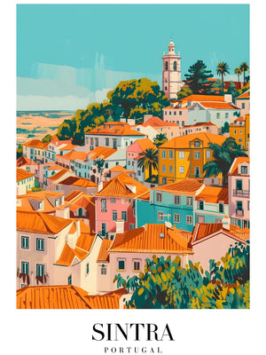 Kunstprint van Portugal met kleuren