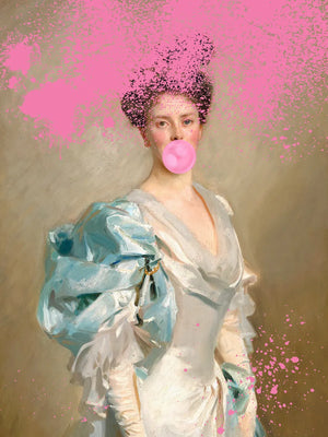 Schilderij van vrouw in kostuum