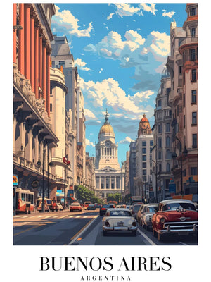 Kunstprint van levendige straat