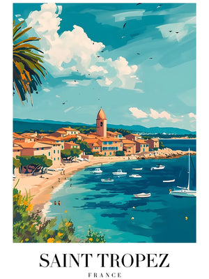 Vibrant kustbeeld met zeilschepen