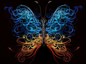 Sierlijke vlinderillustratie in heldere kleuren