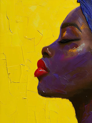 Moderne schilderij met vrouw