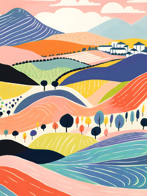 Fantasierijke heuvels en velden