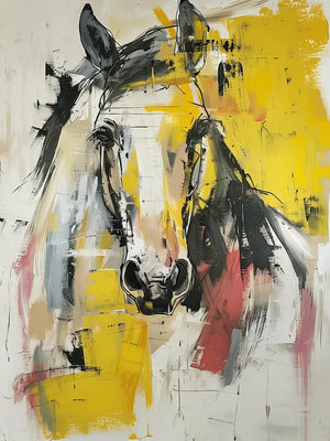 Abstract paard in levendige kleuren