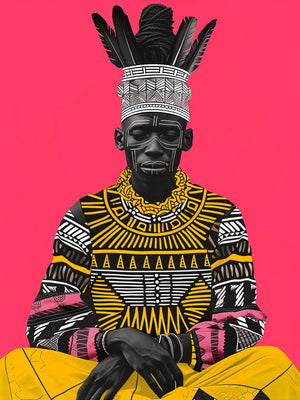 Bijzondere illustratie van een man in traditionele kleding