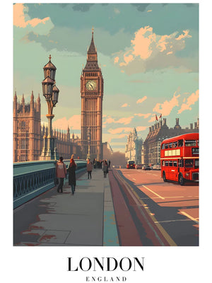 London straatbeeld met rode bus