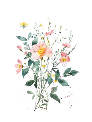 Waterverf illustratie van bloemen