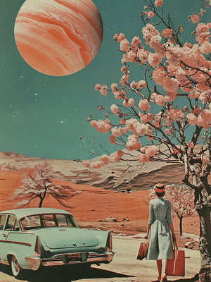 Vrouw in futuristische omgeving