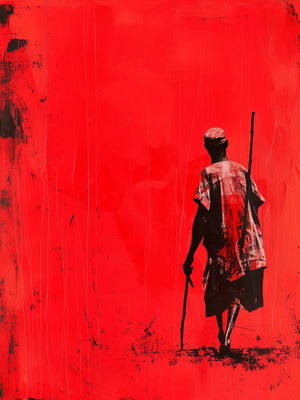 Indrukwekkend kunstwerk met rood