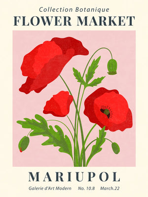 Kleurige afdruk van bloemen