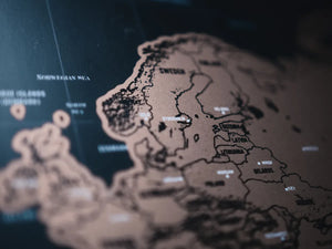 Bruin gekleurde kaart van de wereld