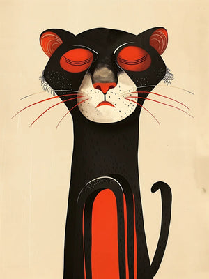 Stijlvolle kat met rood