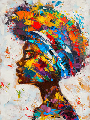 Vibrant schilderij van een vrouw