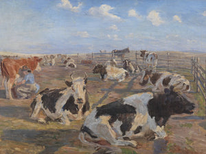 Rustige boerderijweide scene
