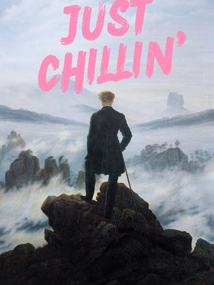 Man geniet van panoramisch landschap