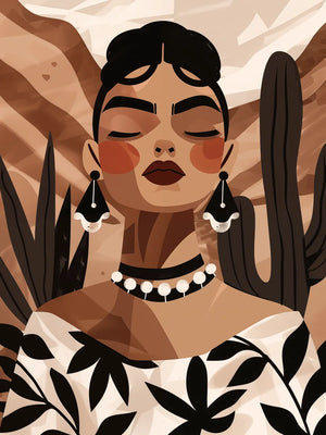 Vrouwelijke figuur met cactus