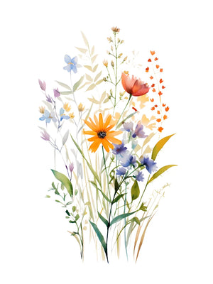 Bloemenillustratie met levendige tinten