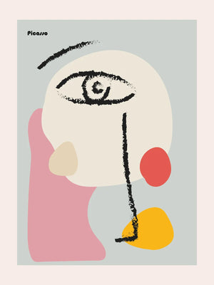 Sfeervolle print met kleurrijke elementen