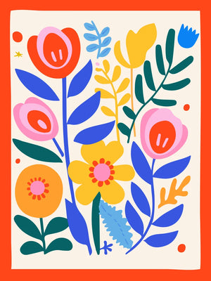 Kleurige bloemenprint voor muren