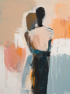 Emotionele schilderij van twee figuren