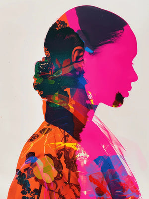 Dynamische kunstprint van vrouw