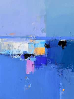 Verfijnd kunstwerk van blauwe zee