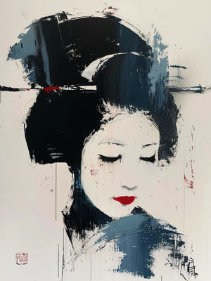 Minimalistische afbeelding van geisha