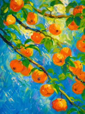 Heldergekleurde sinaasappelprint