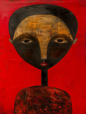 Expressieve voorstelling met diepe kleuren