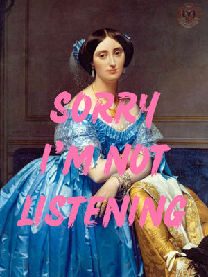 Schilderij van vrouw in blauw