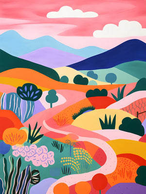 Schilderij van bergachtig gebied