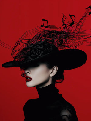 Stijlvol vrouwenportret in zwart