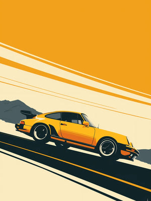 Kunstprint van sportieve auto