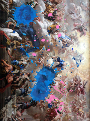 Kleurrijke moderne interpretatie van klassieke kunst