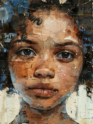 Kunstwerk van een jonge vrouw