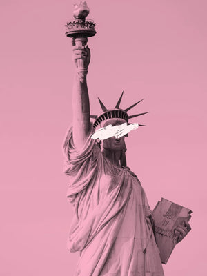 Roze kunstwerk van Vrijheidsbeeld