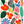Kunstwerk met kleurrijke bloemen en bladeren