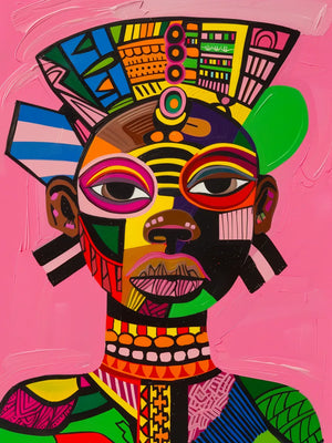 Abstract kunstwerk met gezicht