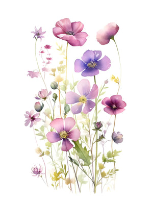 Zachte bloemenillustratie met vrolijke tinten