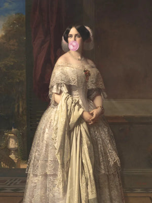 Schilderij van vrouw in antieke stijl