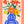 Creatieve bloemenarrangement in blauwe vaas