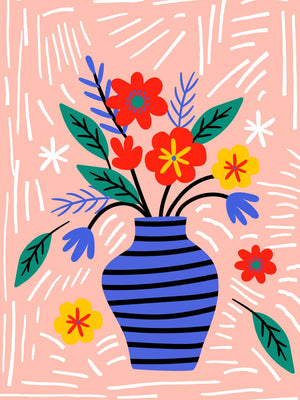 Moderne bloemenillustratie in vaas