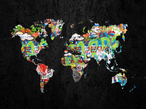 Kleurrijke wereldkaart voor interieur