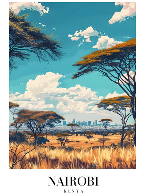 Kunstprint met Afrikaanse flora