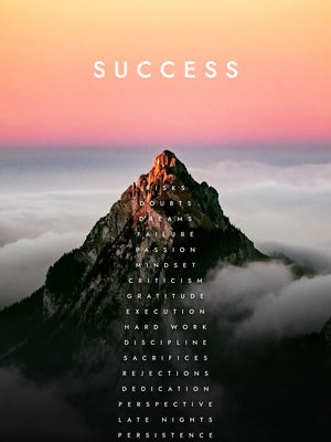 Inspirerende print van bergtop