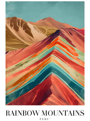 Kunstprint van kleurrijke bergen